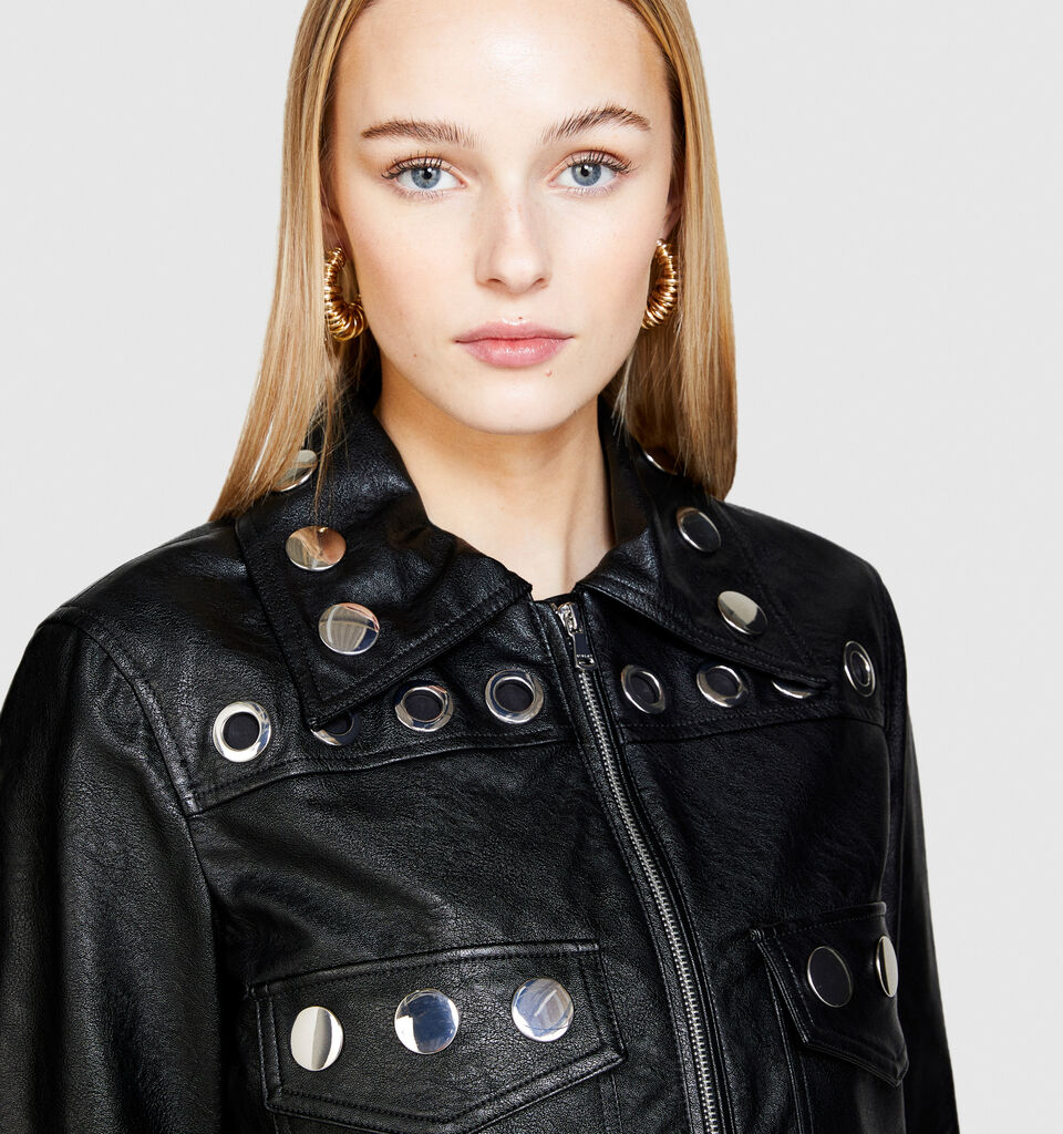 Jacket with eyelets - women's jackets - Black | Sisley image number 5